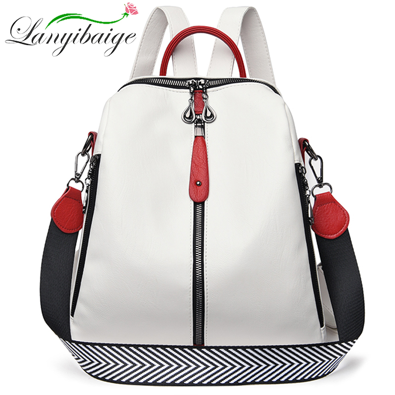 Leather Backpack Vintage - Mochila de couro macio para mulheres,