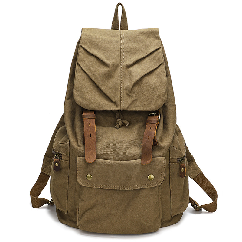 Mochila de Lona de Grande Capa - Canvas Backpack Casual avaliação e preço