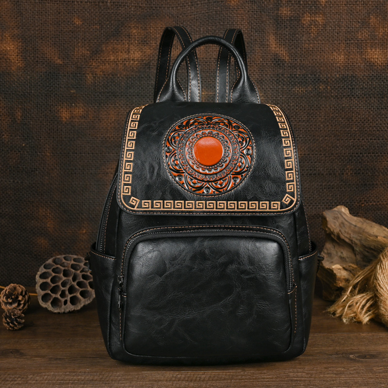 Mochila de Couro Feminina Vint - Leather Backpack Vintage avaliação e preço