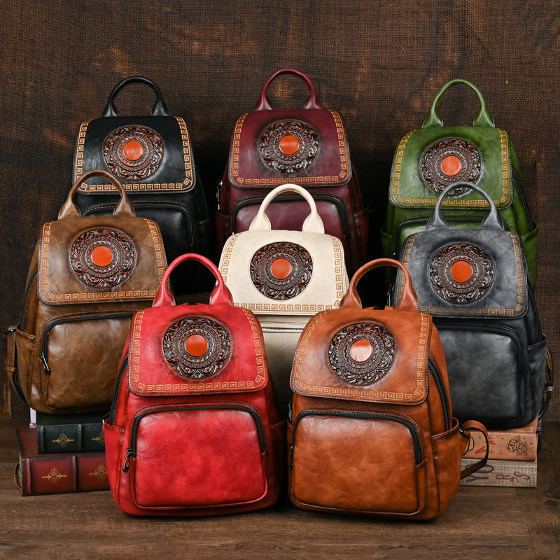 Mochila de Couro Feminina Vint - Leather Backpack Vintage avaliação e preço