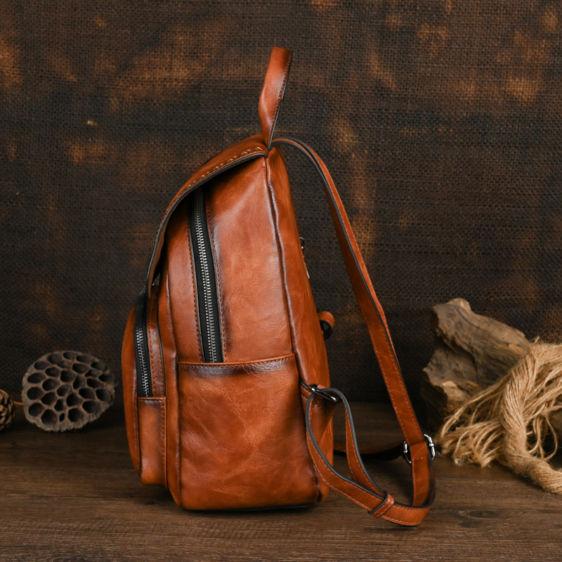 Mochila de Couro Feminina Vint - Leather Backpack Vintage avaliação e preço