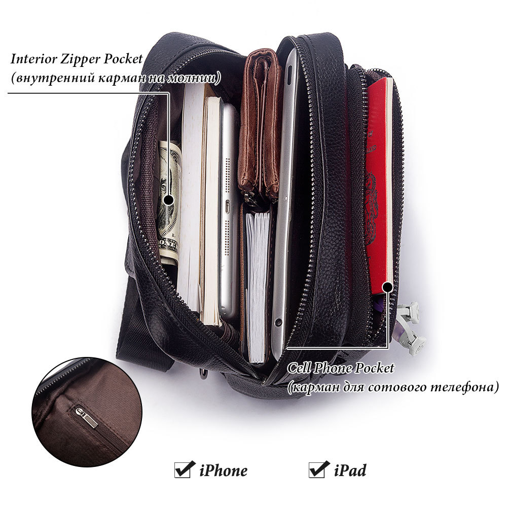 Bolsa Peito de Couro Real Mult - Leather Backpack Vintage avaliação e preço